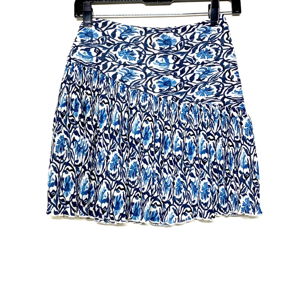 H&M Paisley Floral Print Chiffon Flounce Mini Skirt